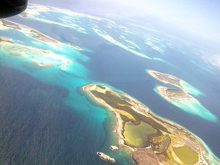 Aerial view of Los Roques Archipelago in the Caribbean